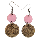 Amuletti korvakorut pinkki | Puiset korvakorut | Korvakorut netistä Auros Design