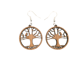 Elämänpuu korvakorut tammen värinen | Puiset korvakorut | Korvakorut netistä Auros Design