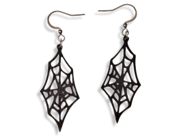 Halloween korvakorut Hämähäkin seitti | Puiset korvakorut | Korvakorut netistä Auros Design