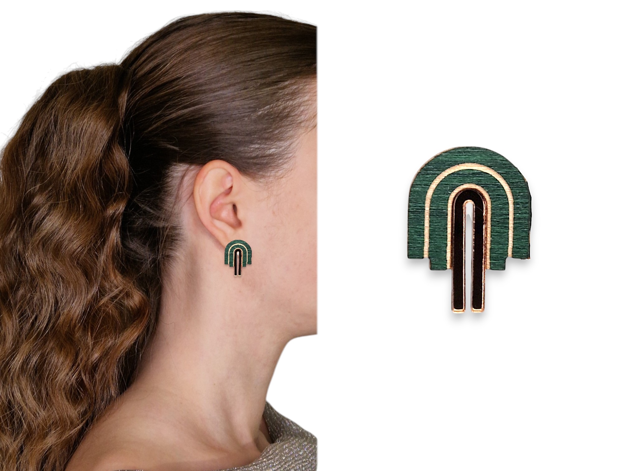 Kaaret nappi sovituskuva | Puiset korvakorut | Korvakorut | Korvakorut netistä | Aurosfi | Puiset korvakorut | Korvakorut | Korvakorut netistä | Aurosfi