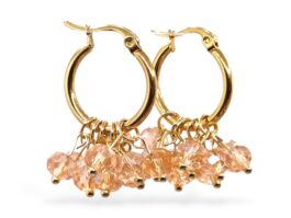 Julianna-lasihelmikorvakorut, ruusukulta